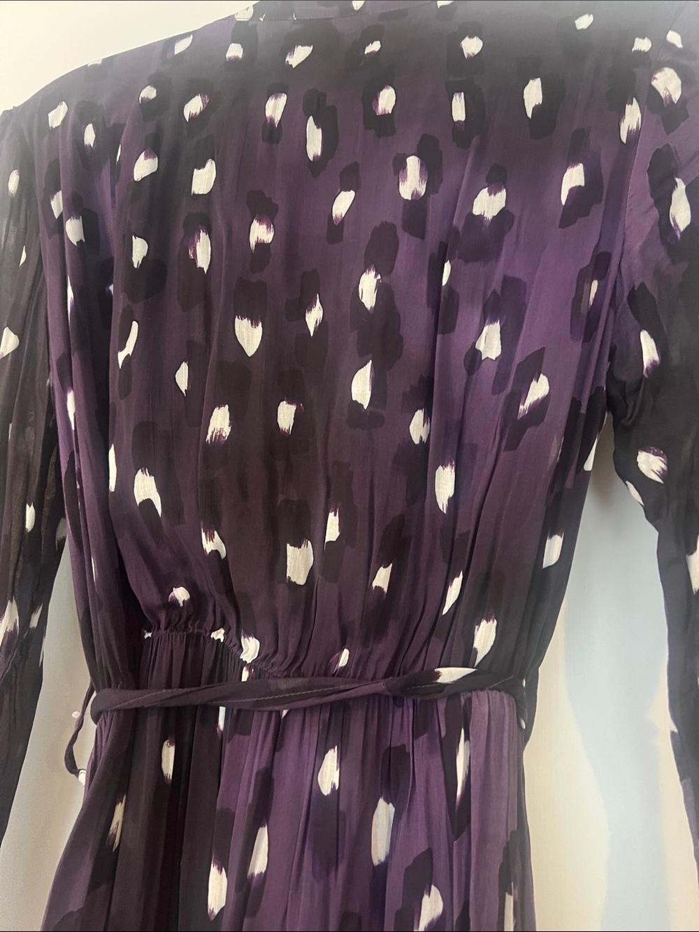 c&s Purple&White Maxi Dress Tie Waist New, but only with tag attachments-no tags